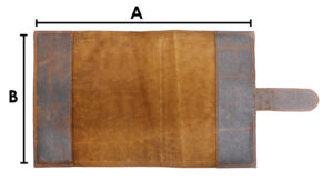 A könyvborító belső méretének mérése: A × B, varrástól varrásig